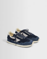 wax london men's Walsh - Navy And White Suede Ensign Trainers