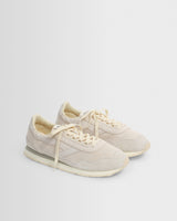 wax london men's Walsh - Off White And White Suede Ensign Trainers