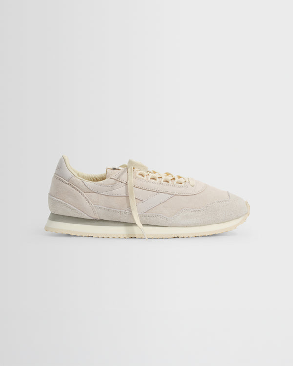 wax london men's Walsh - Off White And White Suede Ensign Trainers