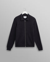 wax london Wayfarer - Navy Slub Cotton And Linen Cardigan