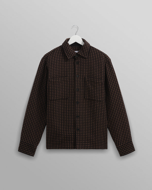 wax london Whiting - Black And Beige Frome Overshirt