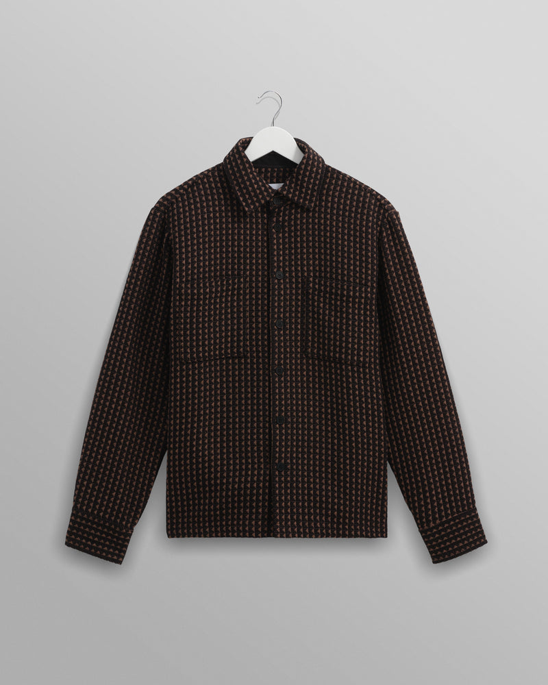 wax london Whiting - Black And Beige Frome Overshirt