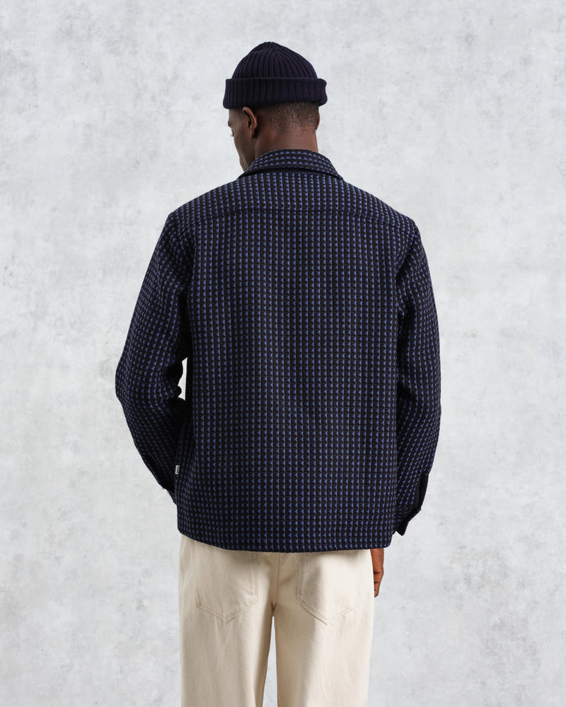 wax london Whiting - Black And Blue Frome Overshirt