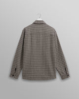 wax london men's Whiting - Black And Ecru Dizzy Weave Overshirt