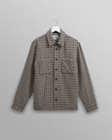 wax london men's Whiting - Black And Ecru Dizzy Weave Overshirt