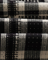 wax london men's Whiting - Black And Ecru Glitch Check Overshirt
