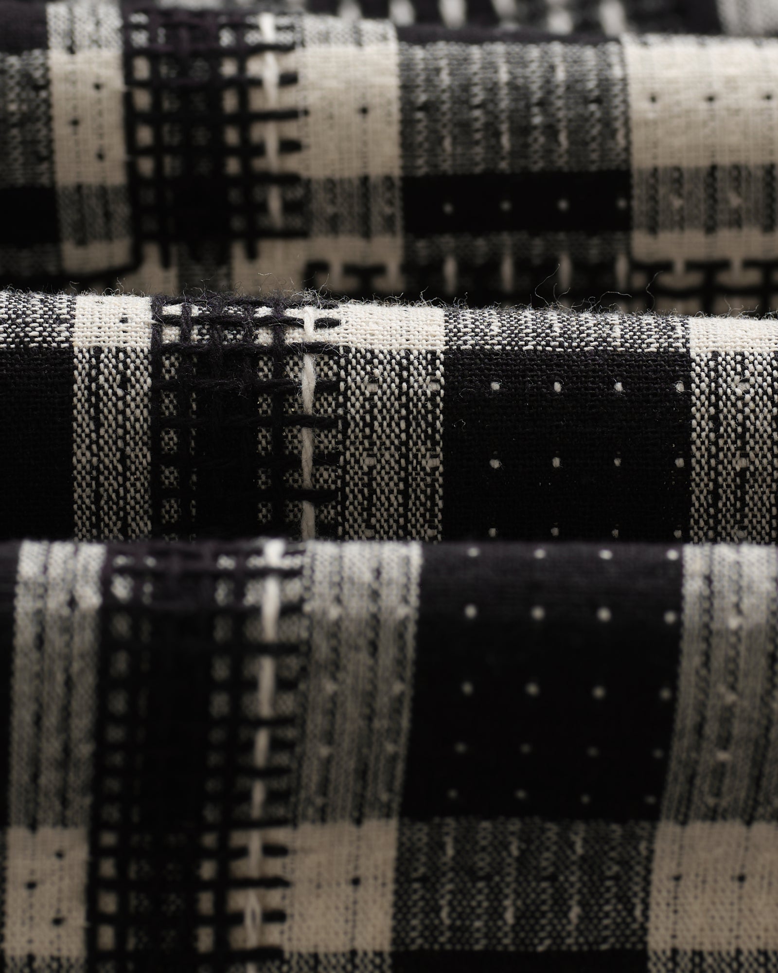 Men's Black And Ecru Glitch Check Overshirt | Wax London