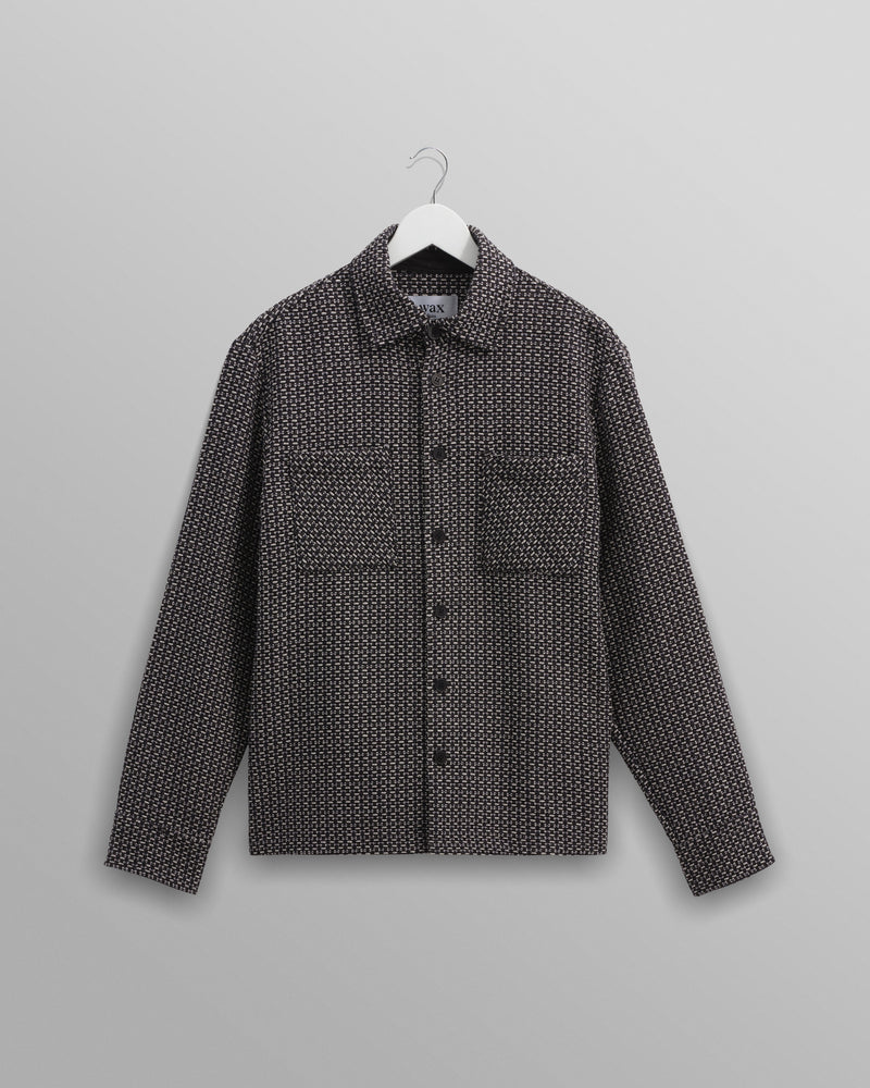 wax london Whiting - Black And Grey Chiltern Overshirt