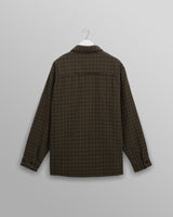wax london men's Whiting - Black And Khaki Dizzy Weave Overshirt