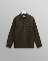 wax london men's Whiting - Black And Khaki Dizzy Weave Overshirt