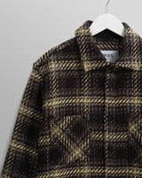wax london men's Whiting - Black And Yellow Hutton Check Overshirt