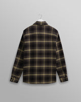 wax london men's Whiting - Black And Yellow Hutton Check Overshirt