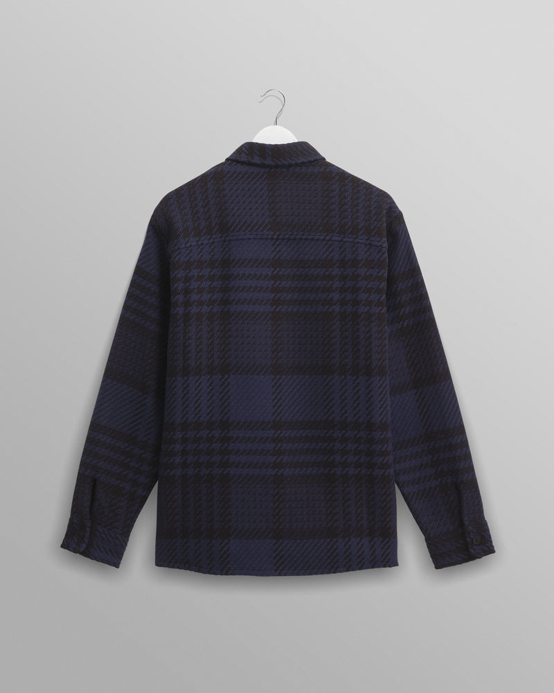 wax london Whiting - Blue And Black Lake Check Overshirt