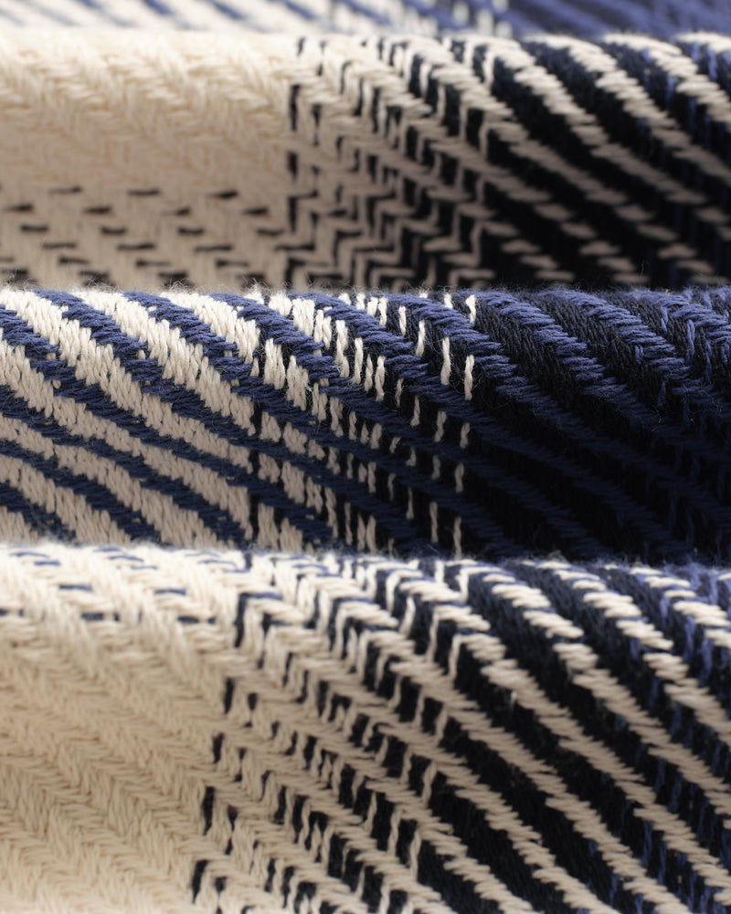 wax london men's Whiting - Blue And Ecru Shadow Check Overshirt