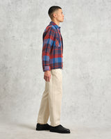 wax london Whiting - Blue And Red Lake Check Overshirt