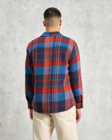 wax london Whiting - Blue And Red Lake Check Overshirt