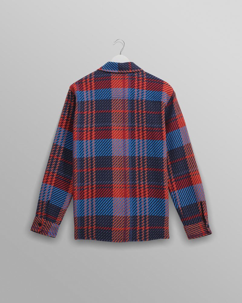 wax london Whiting - Blue And Red Lake Check Overshirt