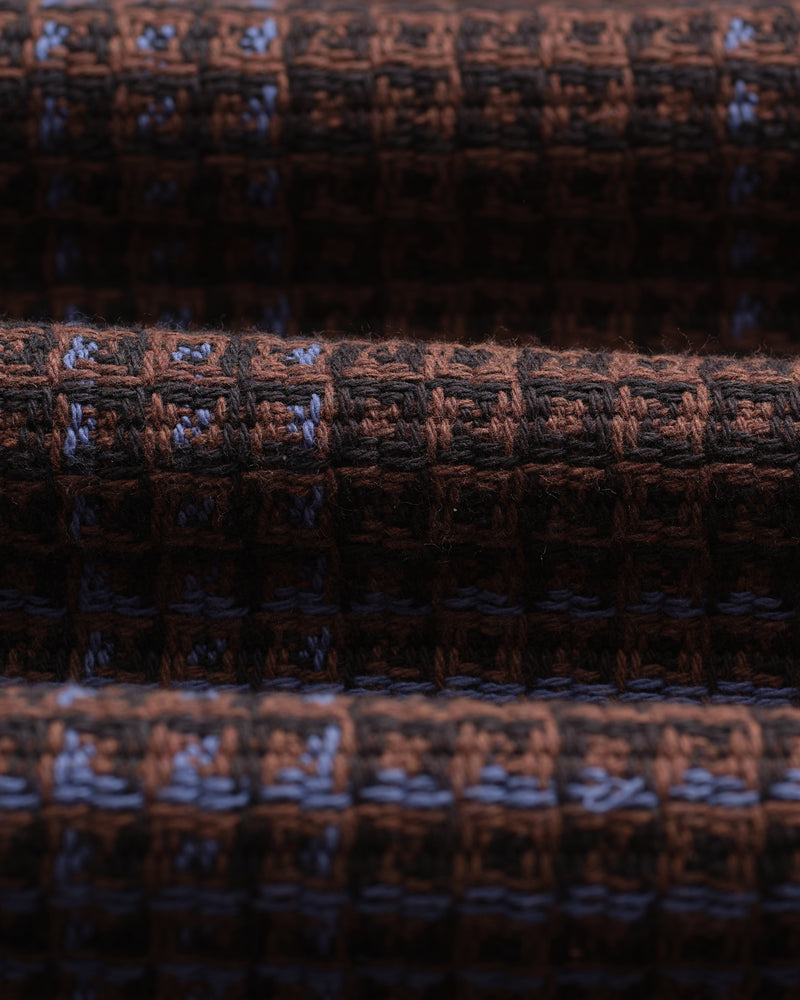 wax london men's Whiting - Brown And Blue Skate Check Overshirt