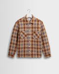 Whiting - Brown And Blue Tru Wool Blend Overshirt