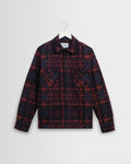 Whiting - Burgundy And Multicolour Glitch Check Overshirt
