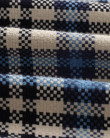 wax london Whiting - Ecru And Blue Strand Check Overshirt