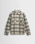 Whiting - Ecru And Grey Check Wool Blend Overshirt
