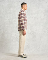 wax london Whiting - Ecru And Multicolour Hutton Check Overshirt