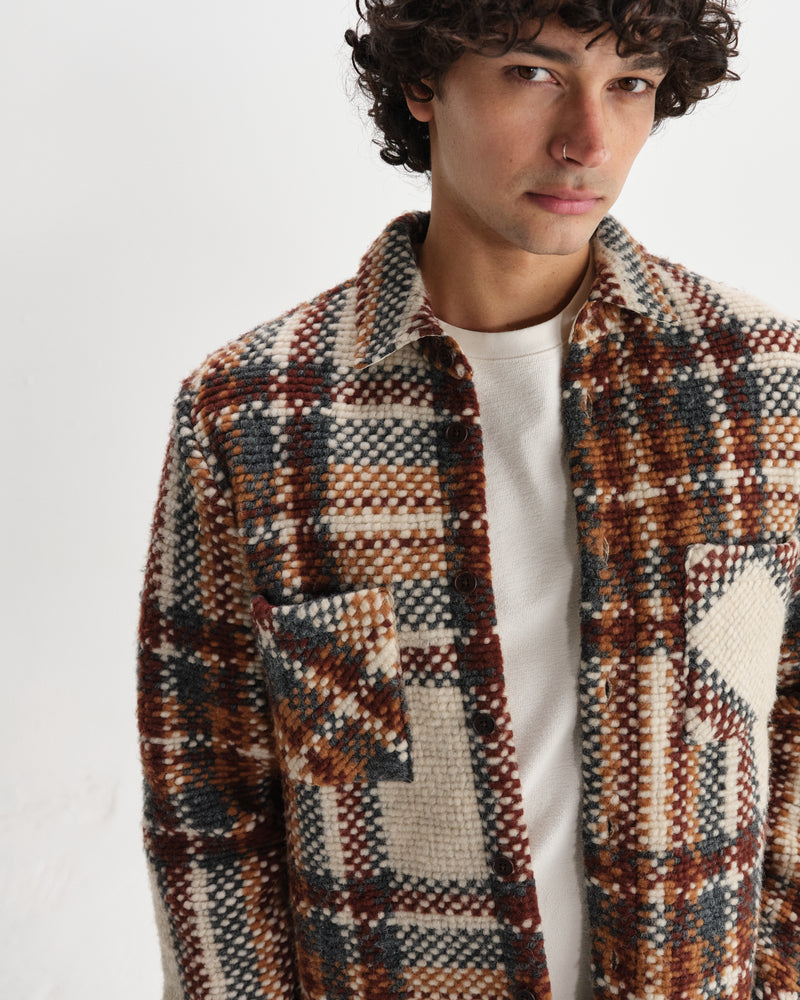 Whiting - Ecru And Multicolour Italian Wool Bobble Overshirt