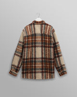 wax london men's Whiting - Ecru And Multicolour Wool Bobble Overshirt