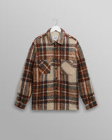 wax london men's Whiting - Ecru And Multicolour Wool Bobble Overshirt