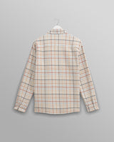 wax london Whiting - Ecru And Multicolour Yard Check Overshirt