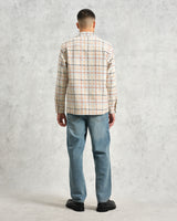 wax london Whiting - Ecru And Multicolour Yard Check Overshirt