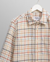 wax london Whiting - Ecru And Multicolour Yard Check Overshirt