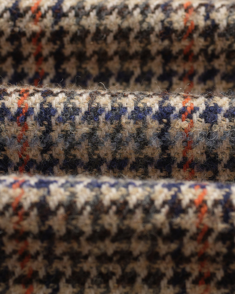 wax london men's Whiting - Grey Houndstooth Wool Mix Overshirt