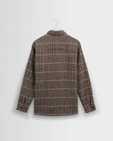 wax london men's Whiting - Grey Houndstooth Wool Overshirt