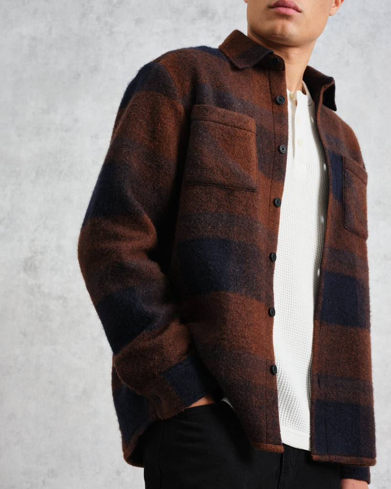 wax london Whiting - Multicolour Check Mohair Overshirt