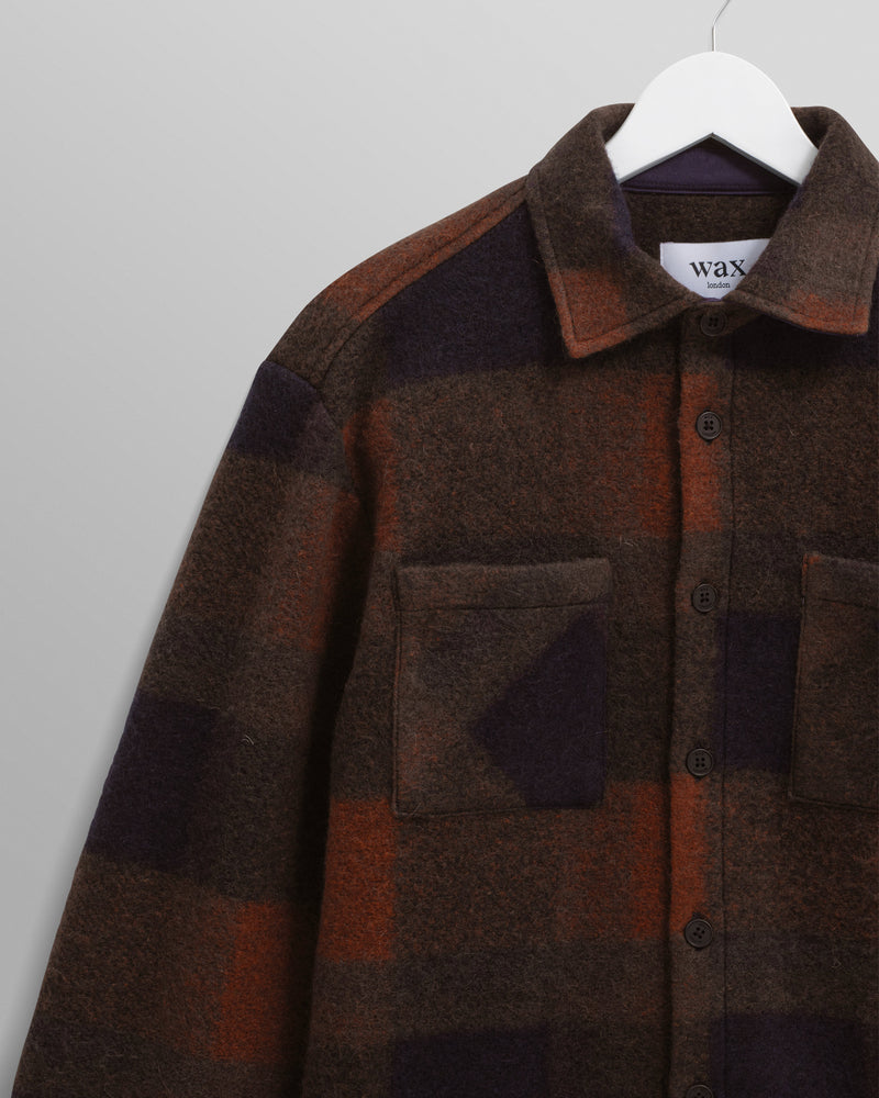 wax london Whiting - Multicolour Check Mohair Overshirt