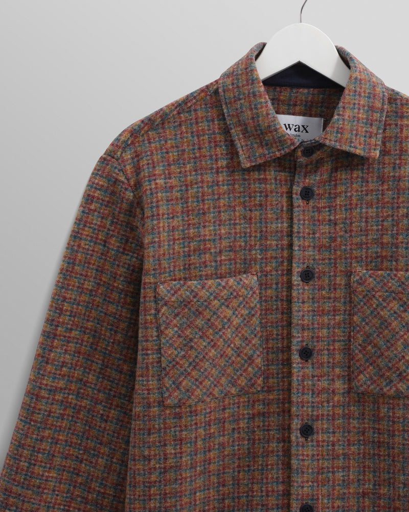 wax london Whiting - Multicolour Mini Check Overshirt