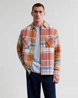 wax london men's Whiting - Multicolour Pastel Bude Check Overshirt