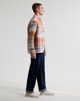 wax london men's Whiting - Multicolour Pastel Bude Check Overshirt