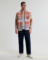 wax london men's Whiting - Multicolour Pastel Bude Check Overshirt