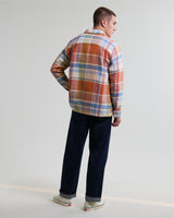 wax london men's Whiting - Multicolour Pastel Bude Check Overshirt