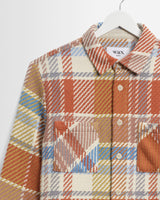 wax london men's Whiting - Multicolour Pastel Bude Check Overshirt