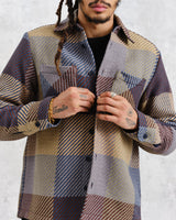 wax london Whiting - Multicolour Square Check Overshirt