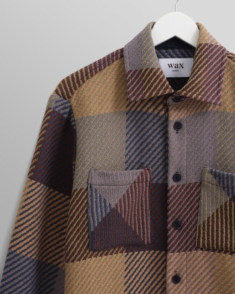 wax london Whiting - Multicolour Square Check Overshirt