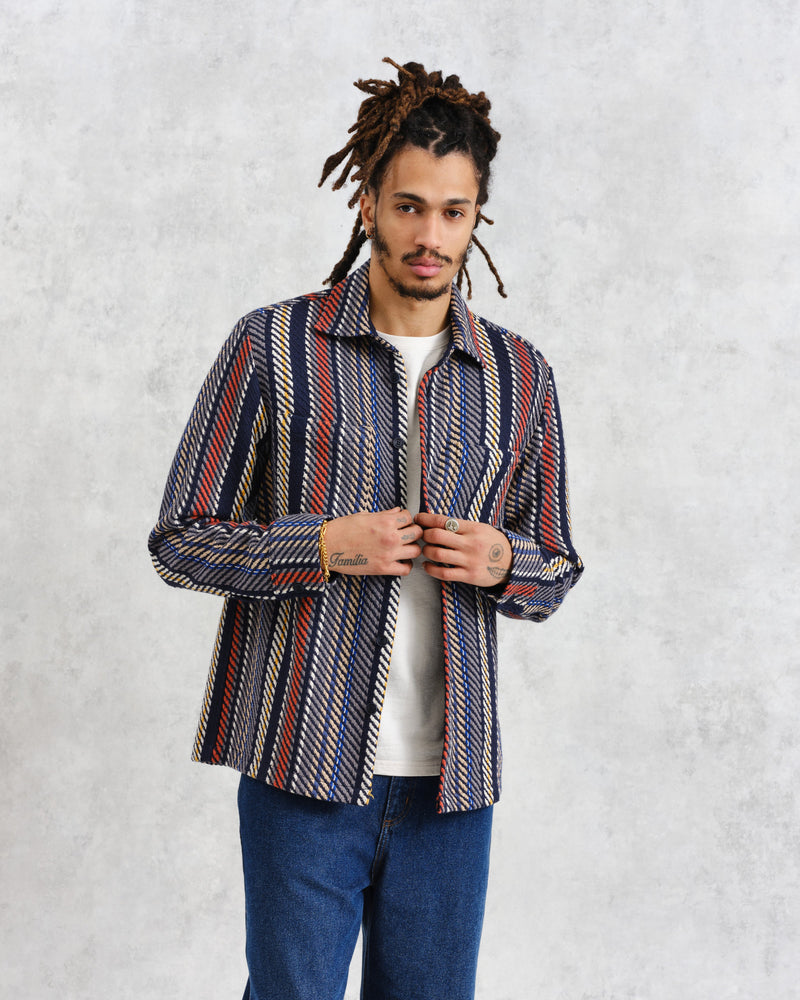 wax london Whiting - Multicolour Stripe Overshirt