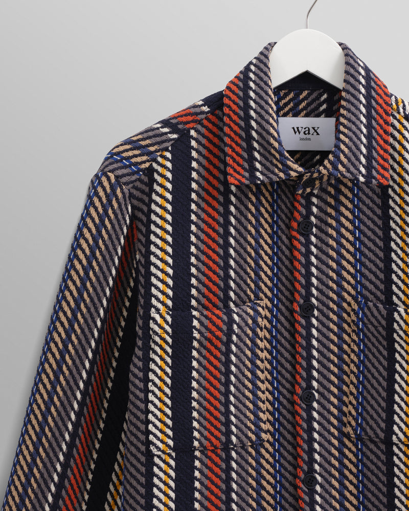 wax london Whiting - Multicolour Stripe Overshirt