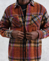 wax london Whiting - Multicolour Wool Check Overshirt