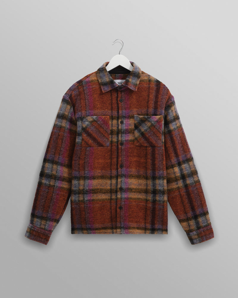 wax london Whiting - Multicolour Wool Check Overshirt