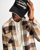 wax london men's Whiting - Natural And Brown Pike Check Overshirt